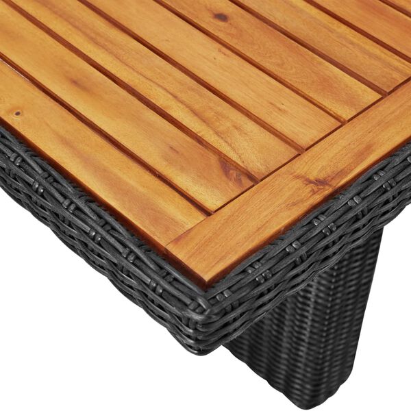 vidaXL Tavolo da Giardino Nero 200x100x74 cm in Polyrattan