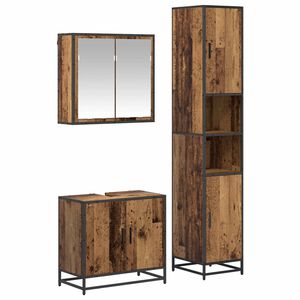 vidaXL Set di mobili per il bagno 3 pz Legno vecchio 65 x 33 x 60 cm
