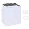 vidaXL Mini lavatrice con doppio tubo 3,6 kg Nero e Bianco