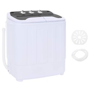 vidaXL Mini lavatrice con doppio tubo 3,6 kg Nero e Bianco