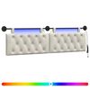 vidaXL Testiera sospesa Con luce LED Crema Velluto