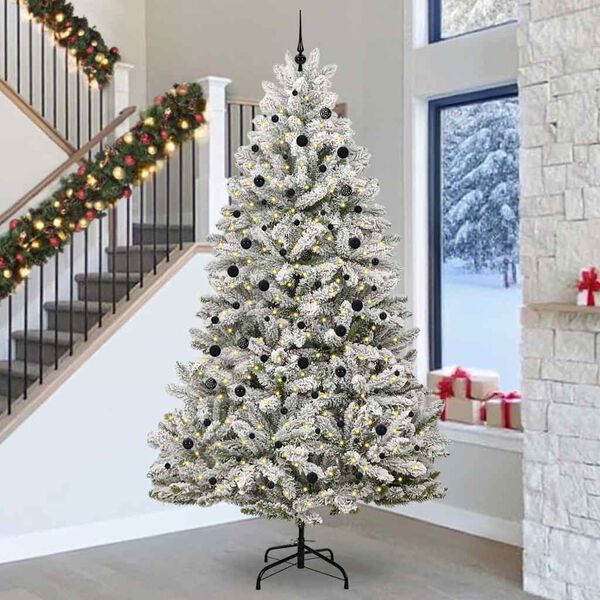 vidaXL Albero di Natale artificiale con 300 LED Verde e Bianco 300 cm