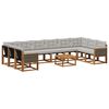 vidaXL Set di divani da esterno 11 pz Naturale e Grigio chiaro