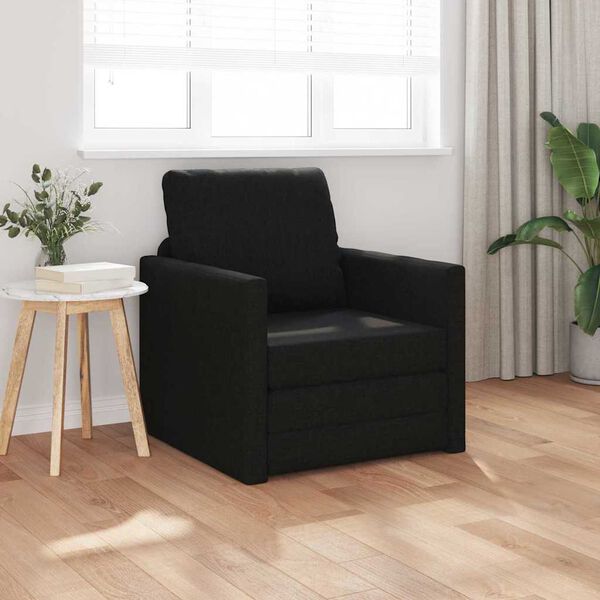 vidaXL Divano letto Nero 74 x 77 x 81 cm Tessuto