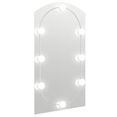 vidaXL Specchio con Luci LED 90x45 cm Forma ad Arco in Vetro