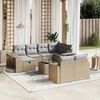 vidaXL Set Divani da Giardino 11 pz con Cuscini Beige in Polyrattan