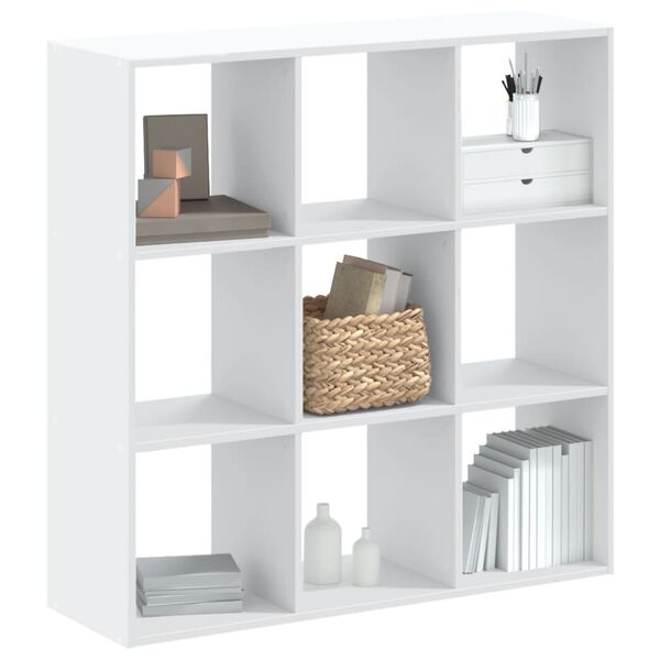 vidaXL Libreria Bianca 102x32x102 cm in Legno Multistrato