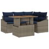 vidaXL Set Divano da Giardino con cuscino 5 pcs Grigio polyrattan