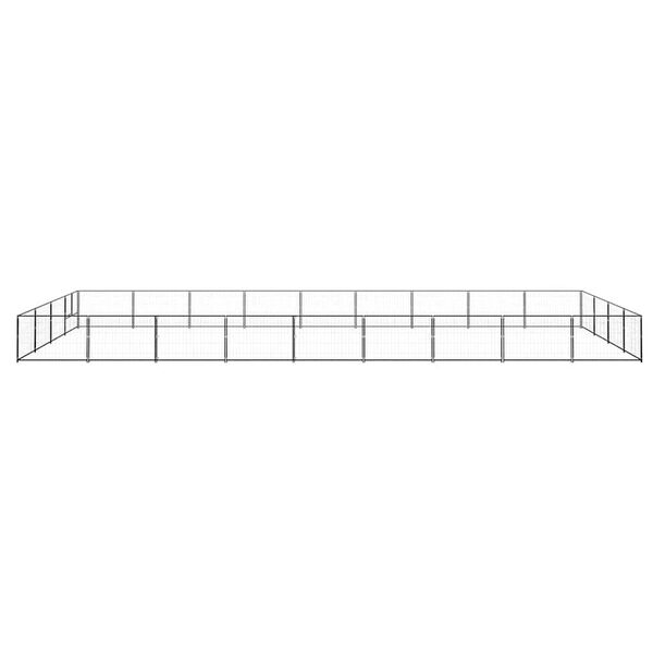 vidaXL Gabbia per Cani Nera 36 m&sup2; in Acciaio