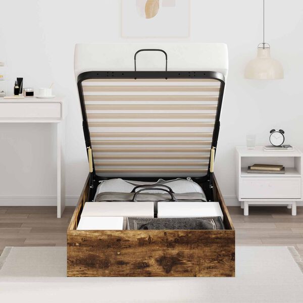 vidaXL Letto ottomano Rovere fum&eacute; 193 x 120 x 25 cm Truciolare