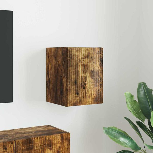 vidaXL Mobile TV da parete Rovere fum&eacute; 30 x 31 x 40 cm