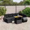 vidaXL Set Divani da Giardino con Cuscini 8 pz Nero in Polyrattan