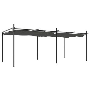 vidaXL Pergola con Tetto Retrattile Antracite 589x292x230 cm