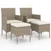 vidaXL Set Sedie da Giardino con Poggiapiedi 4 pz in Polyrattan Beige