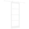 vidaXL Porta scorrevole 83 x 211 cm Legno massello di pino e vetro