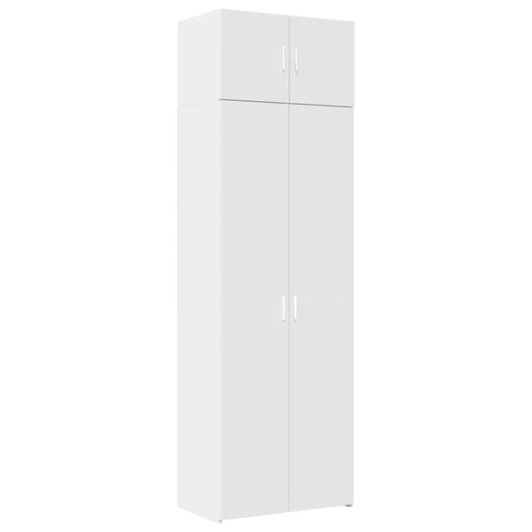 vidaXL Mobile Portaoggetti Bianco 70x42,5x225 cm in Truciolato