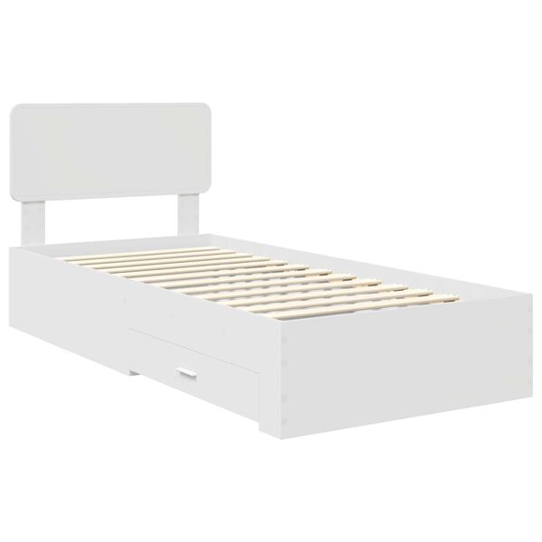 vidaXL Struttura del letto Bianco 90 x 200 cm Legno multistrato