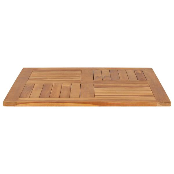 vidaXL Piano del Tavolo Legno Massello di Teak Quadrato 80x80x2,5 cm