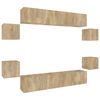 vidaXL Set Mobili Porta TV 8pz Rovere Sonoma in Legno Multistrato
