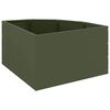 vidaXL Vaso d'angolo Oliver verde 60 x 60 x 35 cm Acciaio