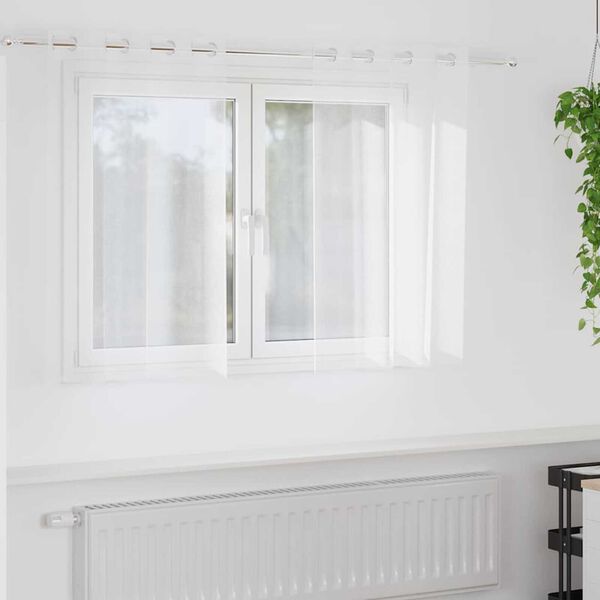 vidaXL Tenda in Velo con tende 2 pcs Bianco 140 x 140 cm Poliestere