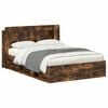 vidaXL Telaio del letto con storage Rovere Fumo 140 x 190 cm
