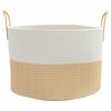 vidaXL Cestino Portaoggetti Beige e Bianco &Oslash;51x33 cm in Cotone
