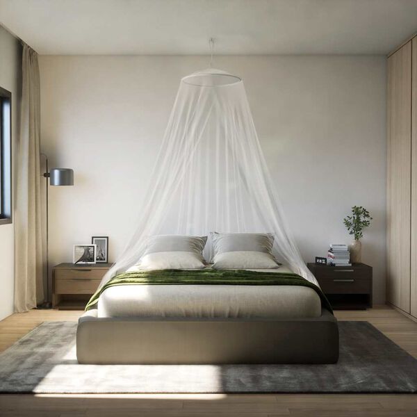 vidaXL Zanzariera per Letto 220 Rete Bianca 56x56x220 cm