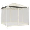 vidaXL Gazebo con Pareti in Rete Crema 2,93x2,93 m in Acciaio
