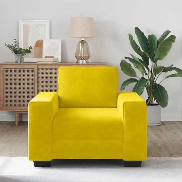 vidaXL Divano Sedia Giallo 60 cm Velluto