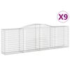 vidaXL Cesti Gabbioni ad Arco 9 pz 400x50x120/140 cm Ferro Zincato
