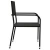 vidaXL Set da Pranzo da Giardino 5 pz Nero in Polyrattan e Acciaio