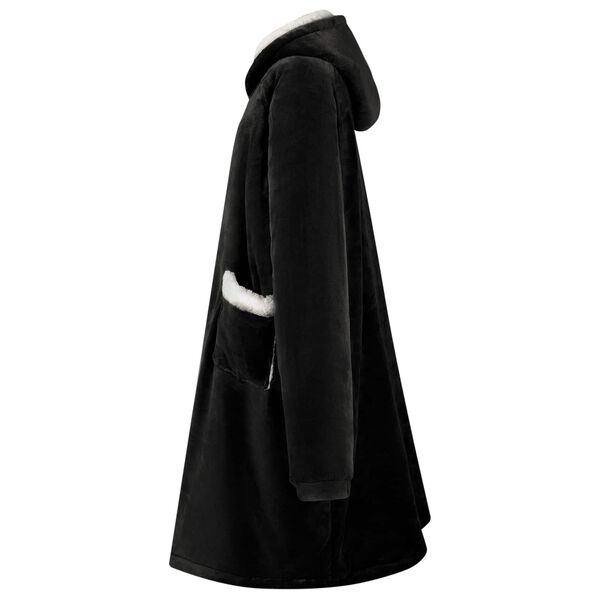 vidaXL Felpa coperta Nero L Pile e Flanella