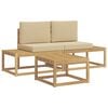 vidaXL Set di divani da esterno 3 pcs Bianco e Beige Poliestere