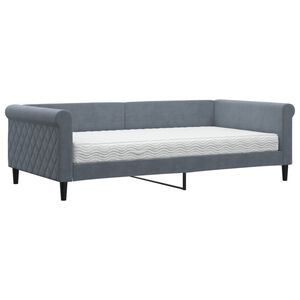 vidaXL Divano Letto con Materasso Grigio Scuro 100x200 cm in Velluto
