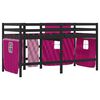 vidaXL Letto a Soppalco con Tende Bambini Rosa 80x200 cm Massello Pino