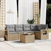 vidaXL Set Divano da Giardino 6 pz con Cuscini Beige in Polyrattan