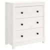 vidaXL Credenza Bianca 70x35x80 cm in Legno Massello di Pino