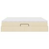 vidaXL Letto con contenitore e materasso Crema 180 x 200 cm Poliestere