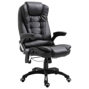 vidaXL Sedia da Ufficio Massaggiante Nera in Similpelle