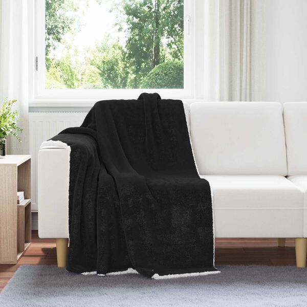 vidaXL Coperta Nero 130 x 150 cm Panno