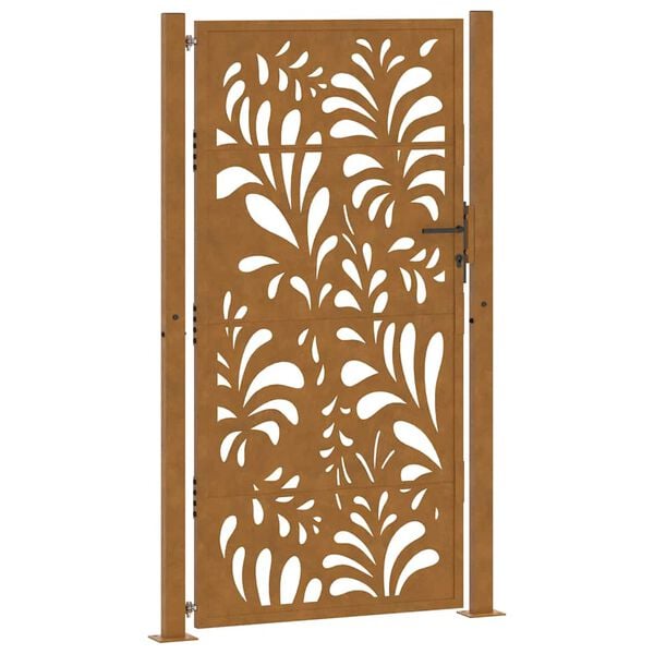 vidaXL Cancello da giardino 100x175 cm in acciaio corten design ondulato
