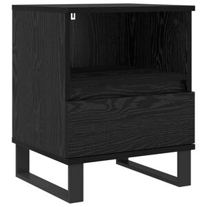 vidaXL Armadietto per letto con cassetto Rovere Nero 40 x 35 x 50 cm