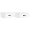 vidaXL Mobiletto da notte a muro 2 pz Bianco Lucido 49 x 34,5 x 20 cm
