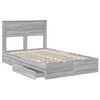 vidaXL Letto con Contenitore con testiera Grigio Sonoma 135 x 190 cm