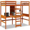 vidaXL Giroletto Soppalco senza Materasso Marrone Cera 90x190cm Pino
