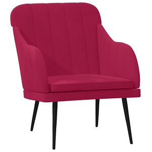 vidaXL Poltrona Rosso Vino 63x76x80 cm Velluto