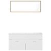 vidaXL Set Mobili da Bagno Bianco e Rovere Sonoma in Truciolato
