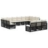 vidaXL Set Divano da Giardino 13 pz Nero polyrattan
