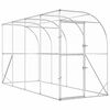 vidaXL Gabbia per Polli Contro il Muro Argento 600 x 150 x 215 cm